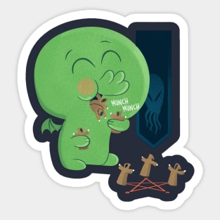 Cutethulhu Likes To Necronomnomnom Sticker